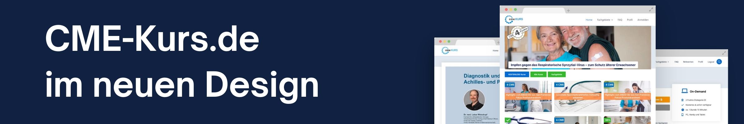 Das neue CME-Kurs.de Design